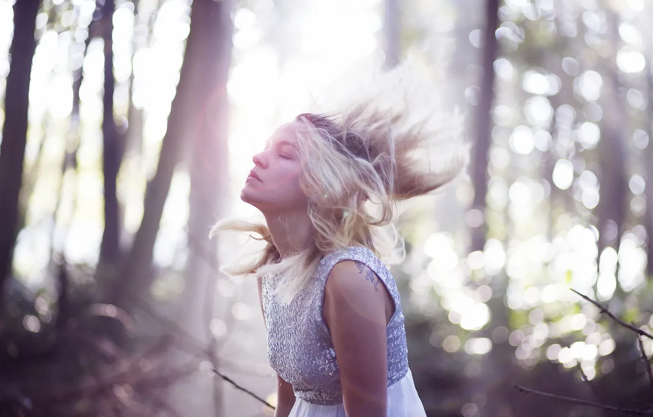 Photo wallpaper girl, light, background