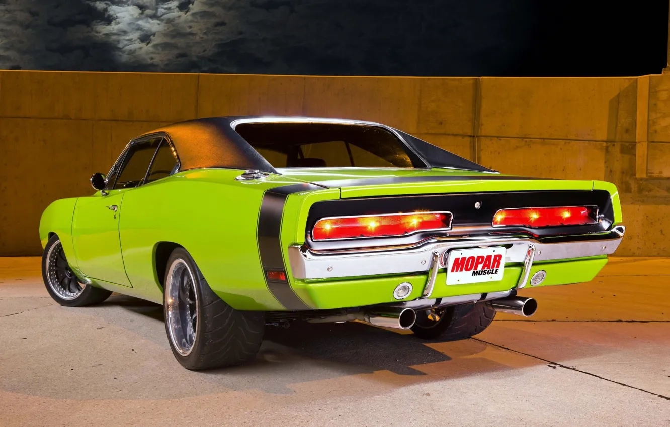 Photo wallpaper Dodge, Green, Charger, 1970, Muscle Car