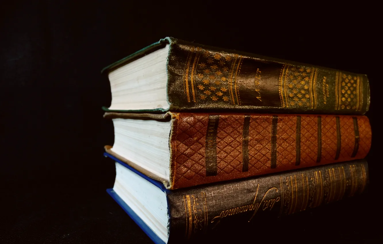 Photo wallpaper book, Pushkin, on a black background, feta, Lermontov