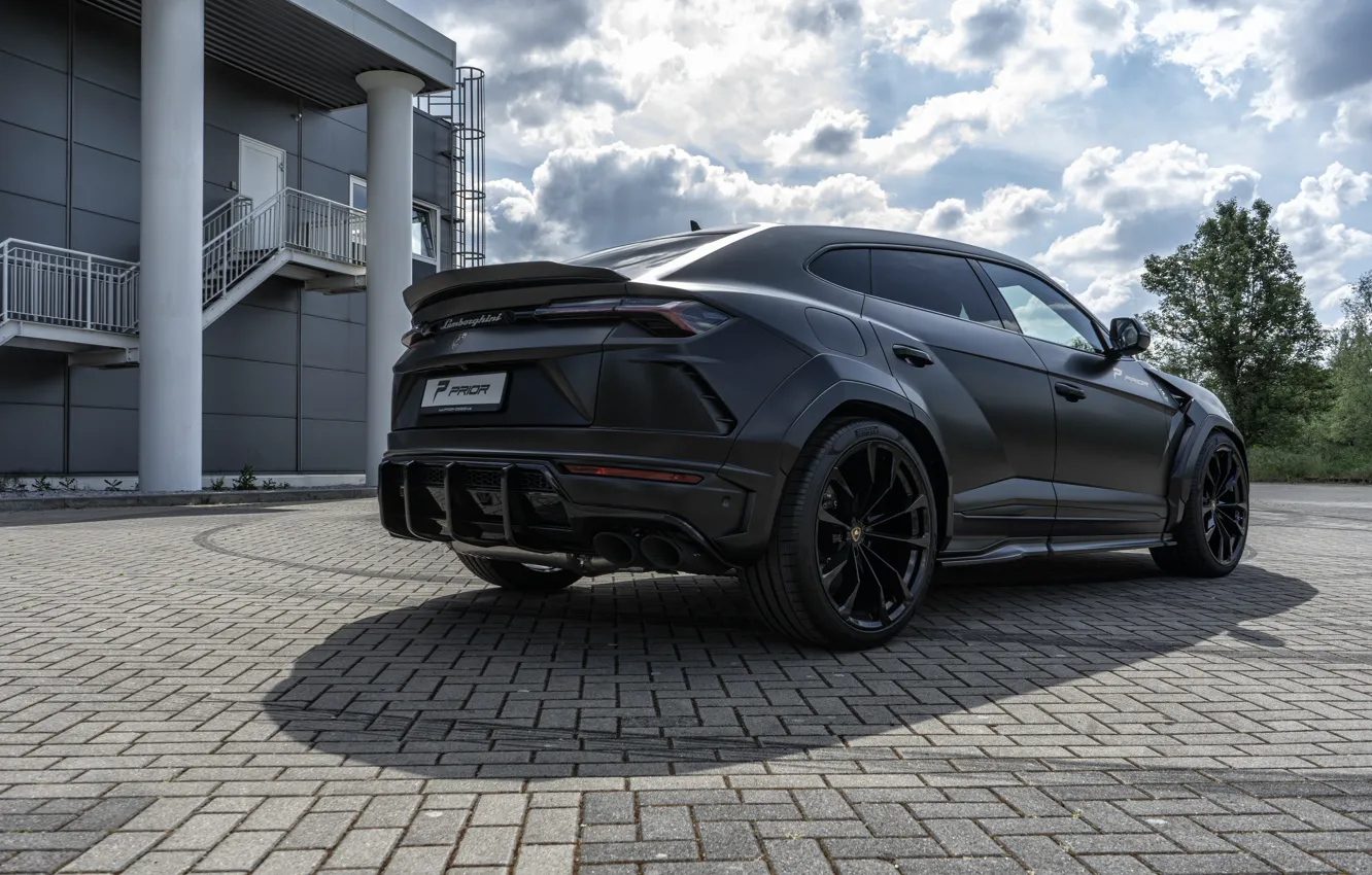 Photo wallpaper Lamborghini, Black, Prior Design, Urus, Lamborghini Urus, Rear, Aerodynamic-Kit