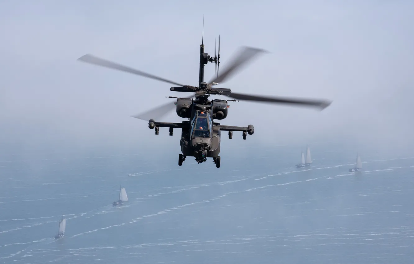 Photo wallpaper Apache, AH-64, McDonnell Douglas, attack helicopter