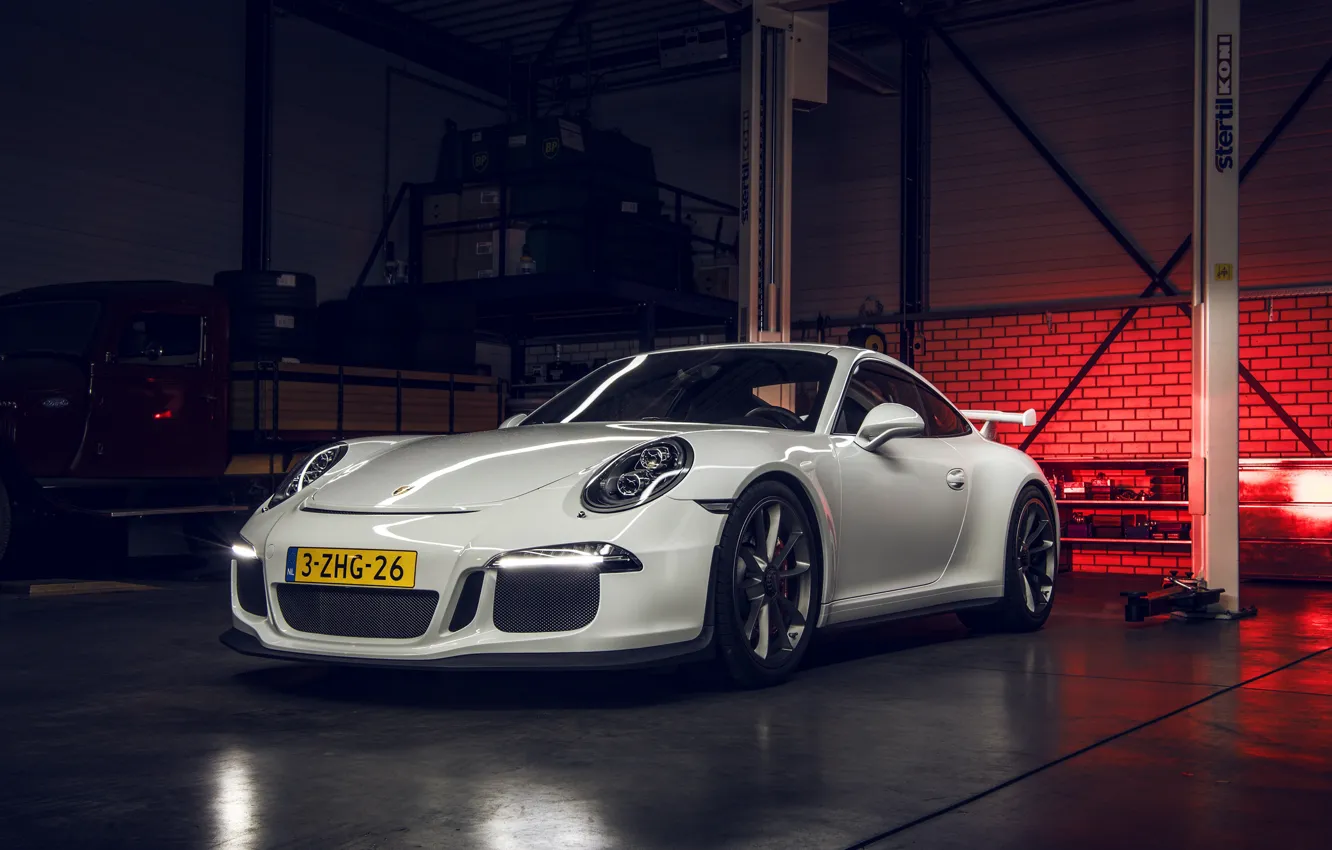 Photo wallpaper 911, Porsche, GT3, White