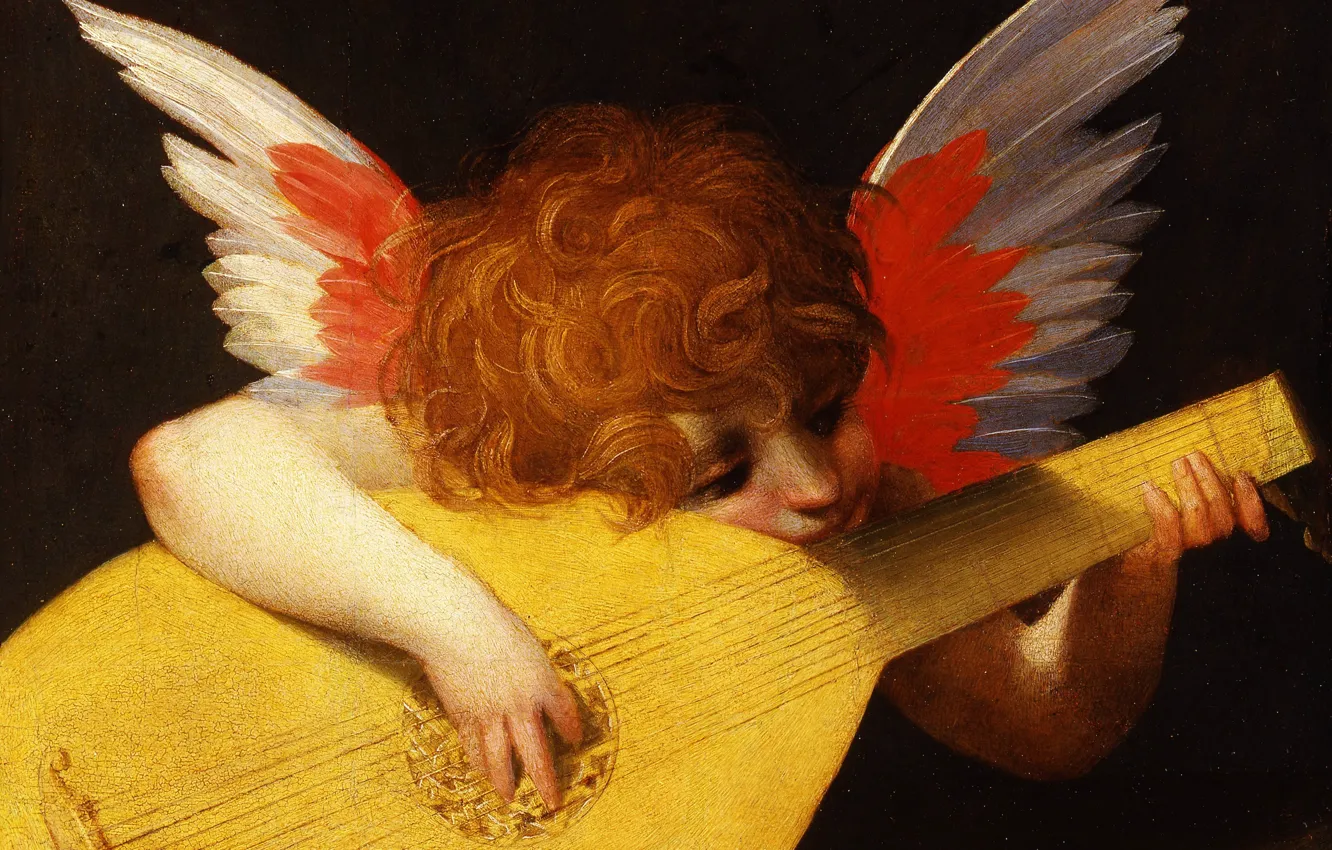 Photo wallpaper picture, mythology, The Musical Angel, Rosso Fiorentino, Rosso Fiorentino