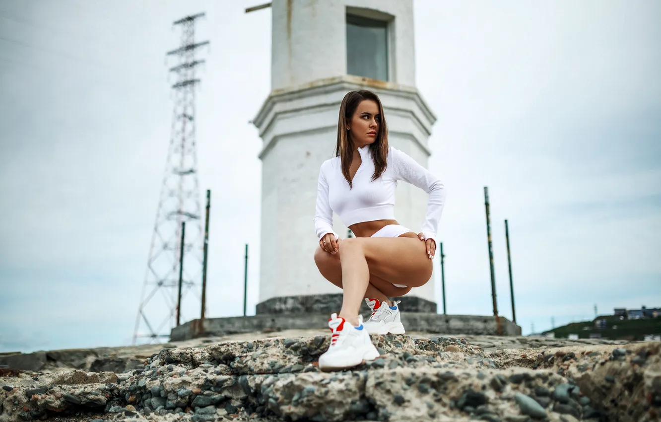 Photo wallpaper white, model, pose, Vadim Podoprigora