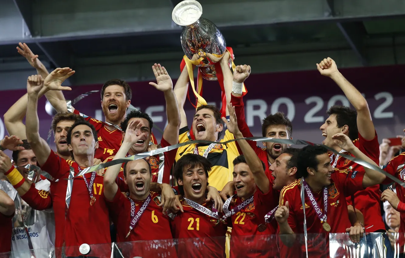 Photo wallpaper gold, football, victory, sport, medal, Spain, the final, championship