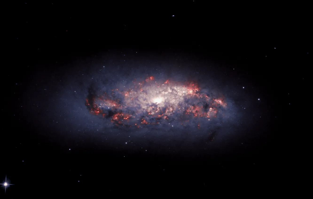Photo wallpaper Stars, Galaxy, Spiral galaxy, NGC 972, Gas clouds, Star formation regions, Cosmic dust, Hydrogen gas