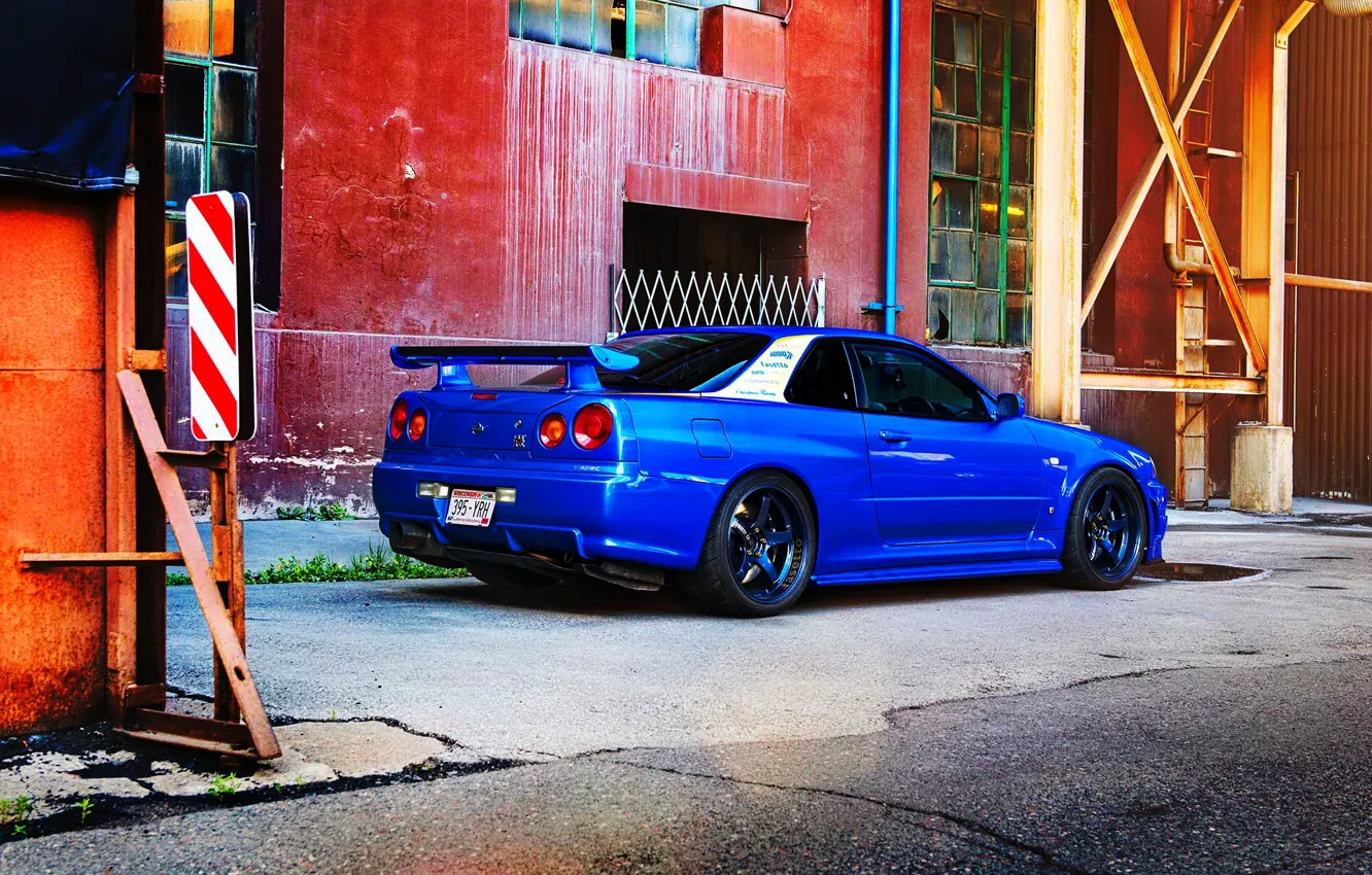 Photo wallpaper nissan, wheels, skyline, r34