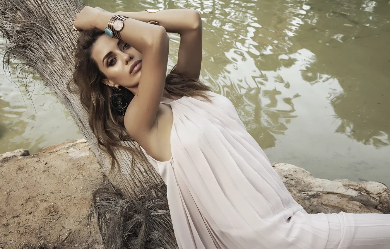 Photo wallpaper girl, pose, dress, Victoria Bonia