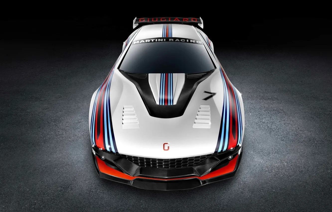 Photo wallpaper supercar, twilight, the front, Martini, racing car, Giugiaro, Martini Racing, Brivido