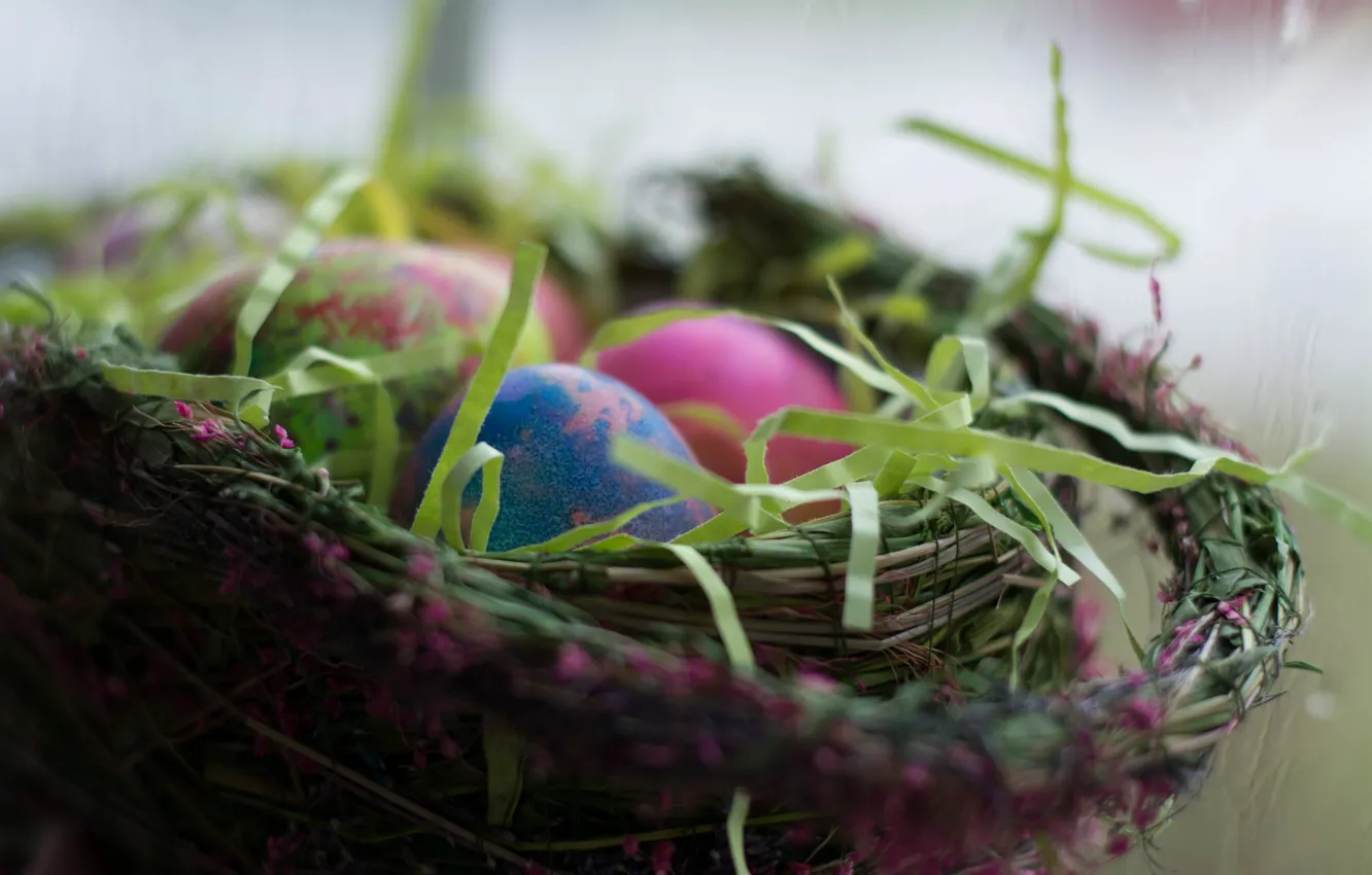 Photo wallpaper holiday, eggs, Easter, basket