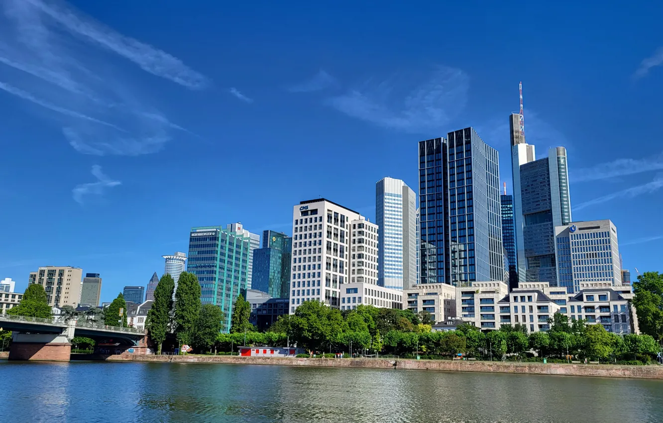 Photo wallpaper city, Frankfurt, Germany, main