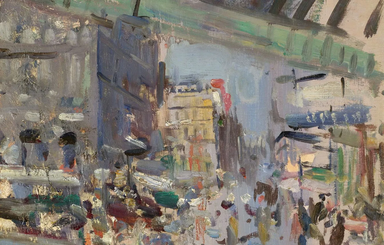 Photo wallpaper picture, the urban landscape, Konstantin Korovin, The Gare Saint-Lazare