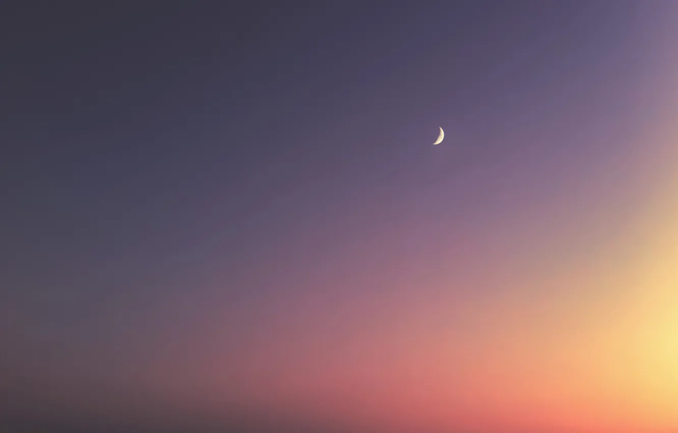 Photo wallpaper the moon, The sky, minimalism, Crescent