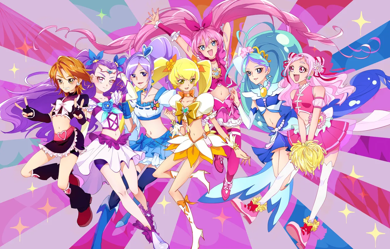 Photo wallpaper girl, pink hair, long hair, anime, beautiful, pretty, blonde, attractive