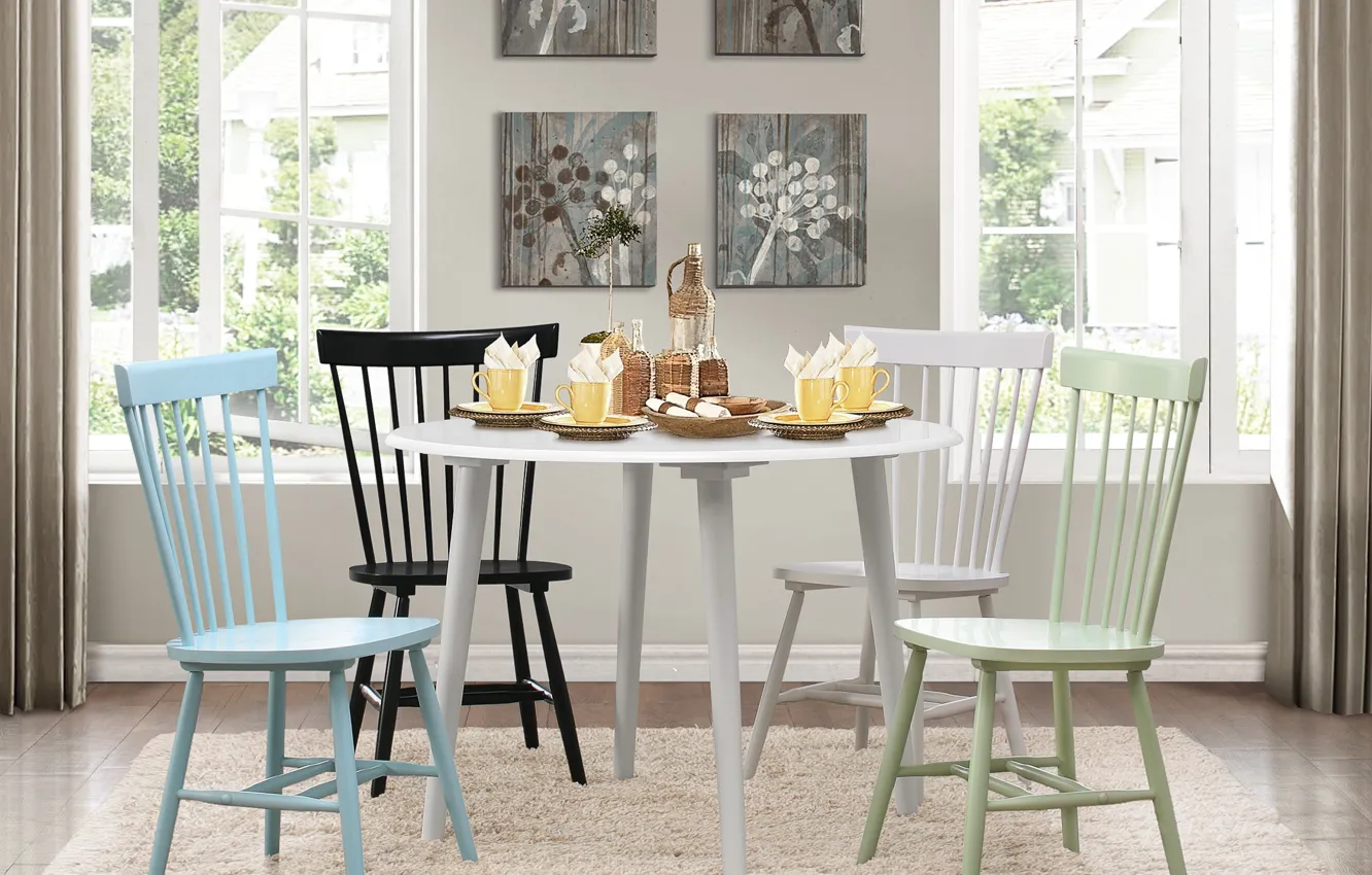 Photo wallpaper interior, dining room, design. house