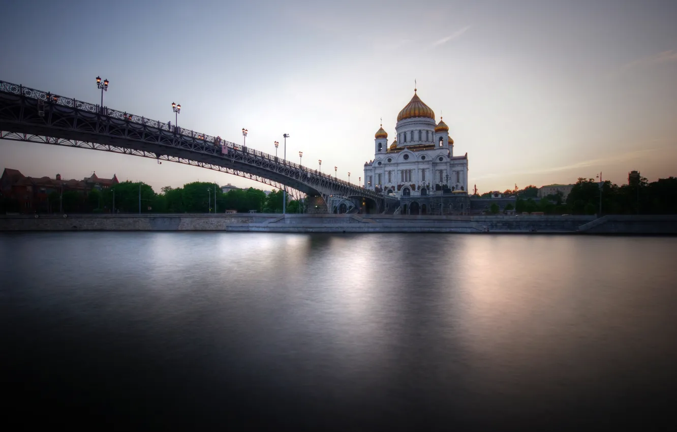 Photo wallpaper Moscow, bridge, Moscow, The Patriarchal bridge, The Cathedral Of Christ The Savior Orthodox Church, Moscow …