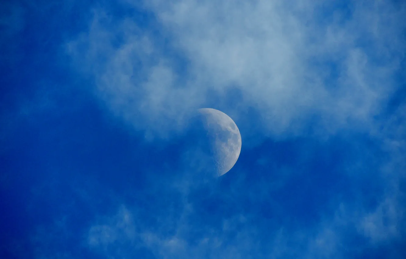 Photo wallpaper the sky, clouds, the moon