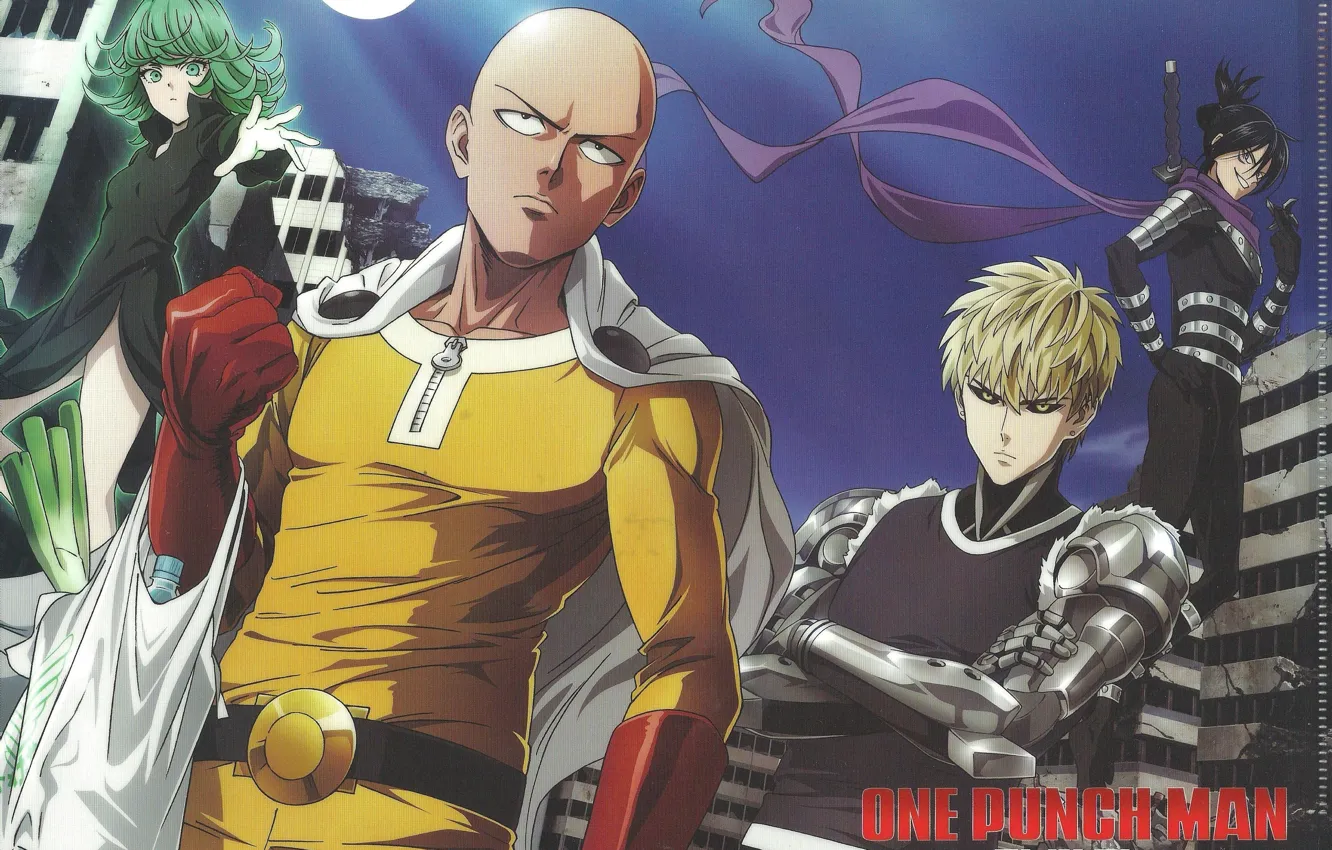 Photo wallpaper anime, art, sonic, Saitama, OnePunch-Man, Geno, Tornado of Terror, Tatsumaki