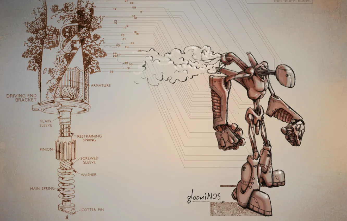 Photo wallpaper mechanism, robot, scheme