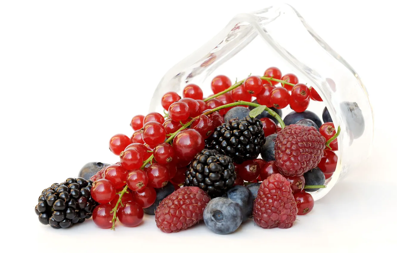 Photo wallpaper berries, raspberry, BlackBerry, blueberries, red currant