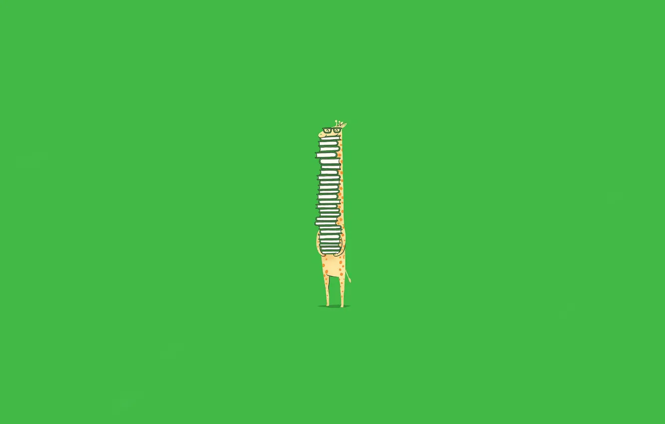 Photo wallpaper background, minimalism, glasses, giraffe, owner, nerd