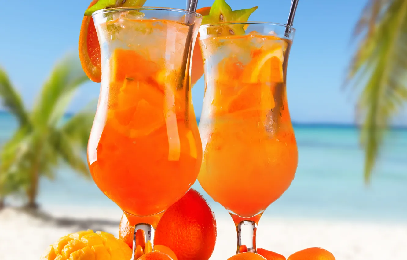 Photo wallpaper cocktail, citrus, tube