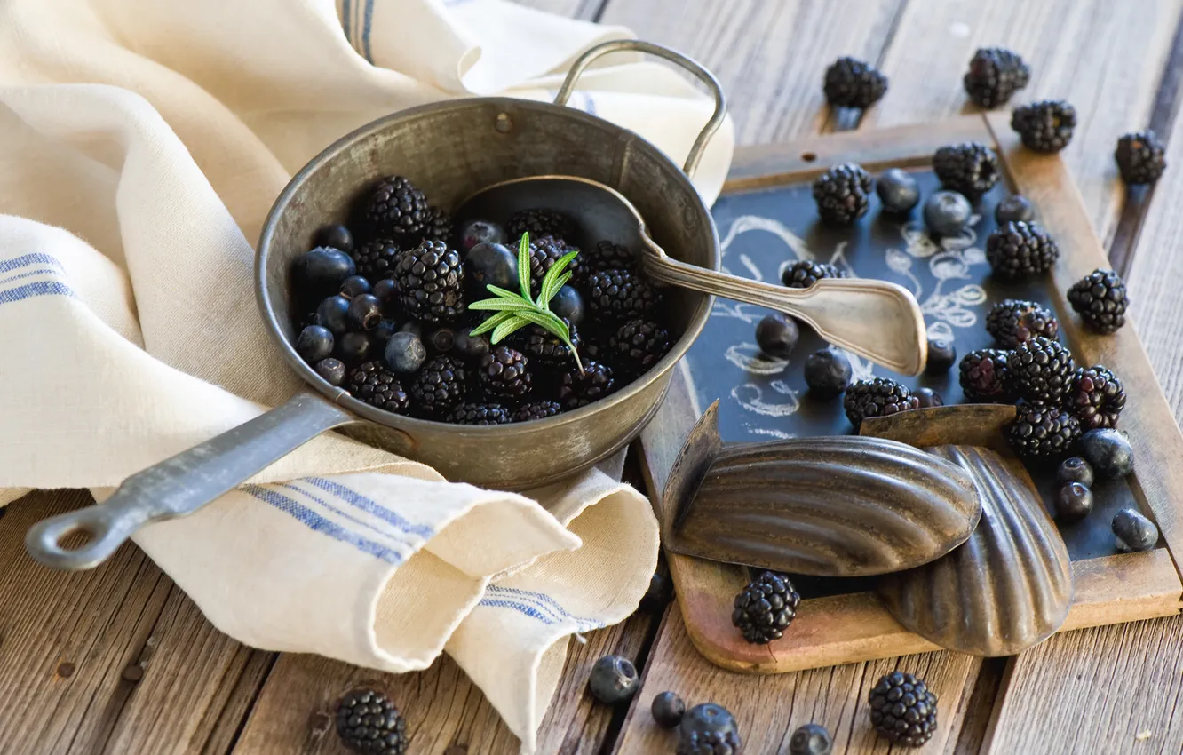 Photo wallpaper berries, blueberries, BlackBerry