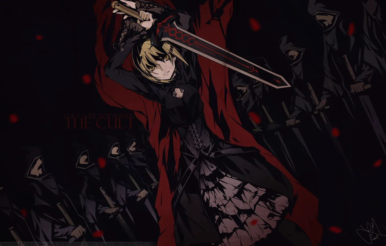 Photo wallpaper look, girl, weapons, sword, Fate Stay Night