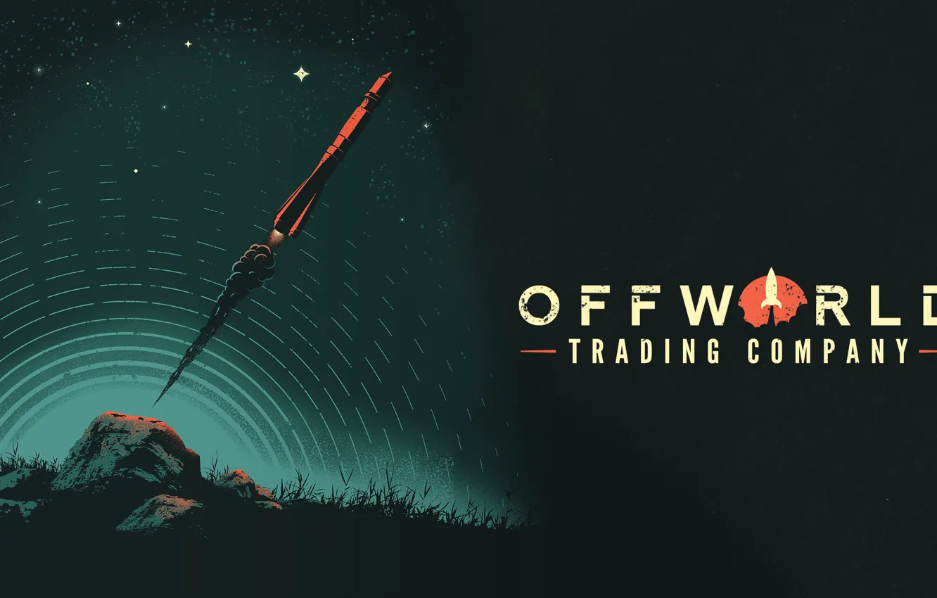 Photo wallpaper stars, the rise, Offworld Trading Company, rocket, boulders