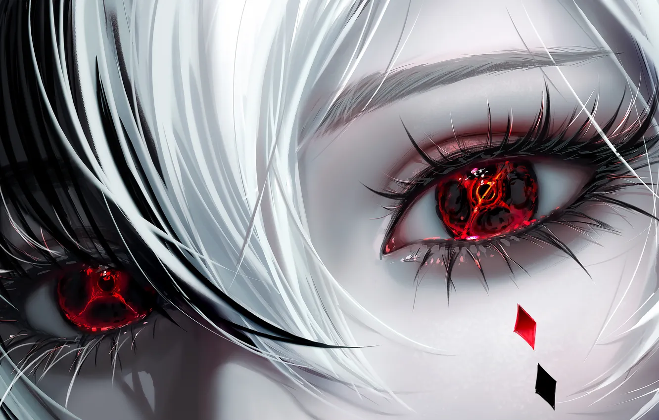 Photo wallpaper eyes, girl, fantasy, Genshin Impact, NIXEU, Harlequin