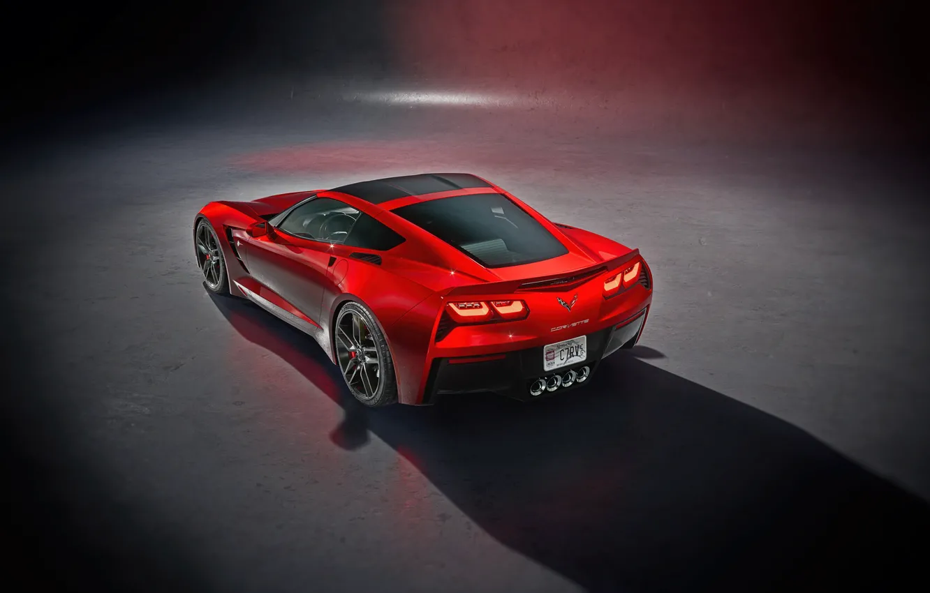 Photo wallpaper Red, Auto, Corvette, Machine, Chevrolet Corvette, Supercar, Sports car, C7 Corvette