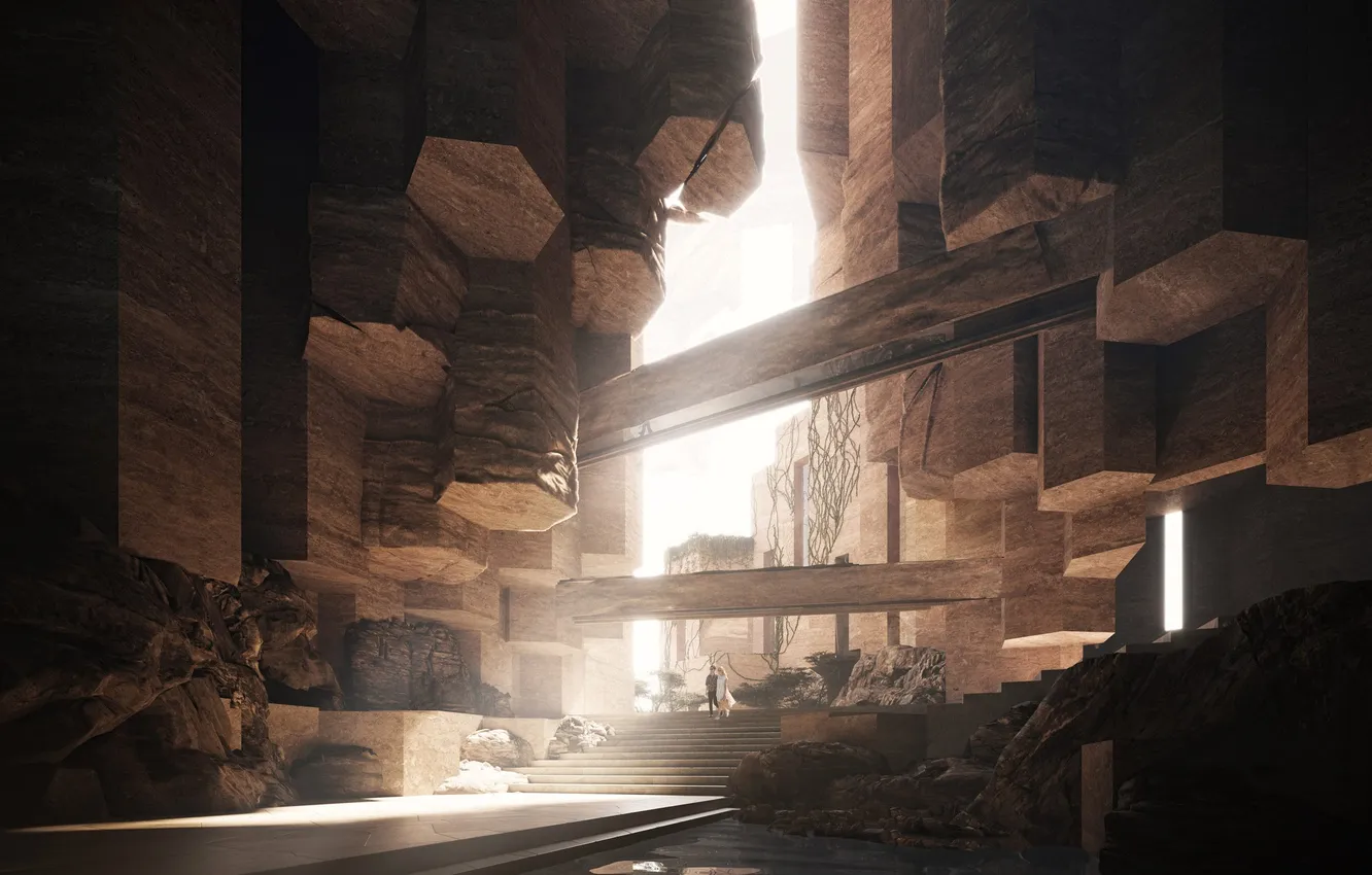 Photo wallpaper hotel, Saudi Arabia, cave, neom, siranna