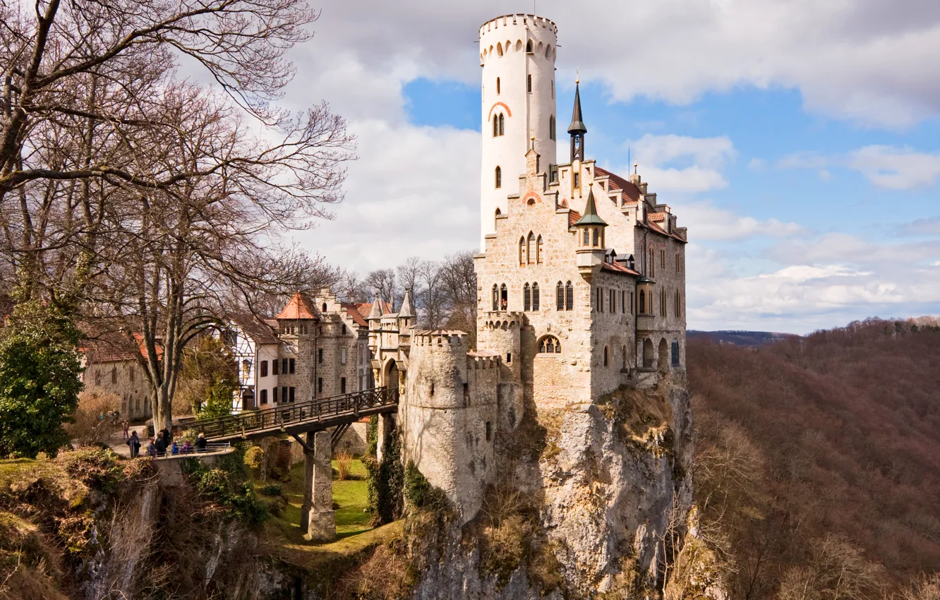 Photo wallpaper Castle, Germany, the middle ages, Lichtenstein