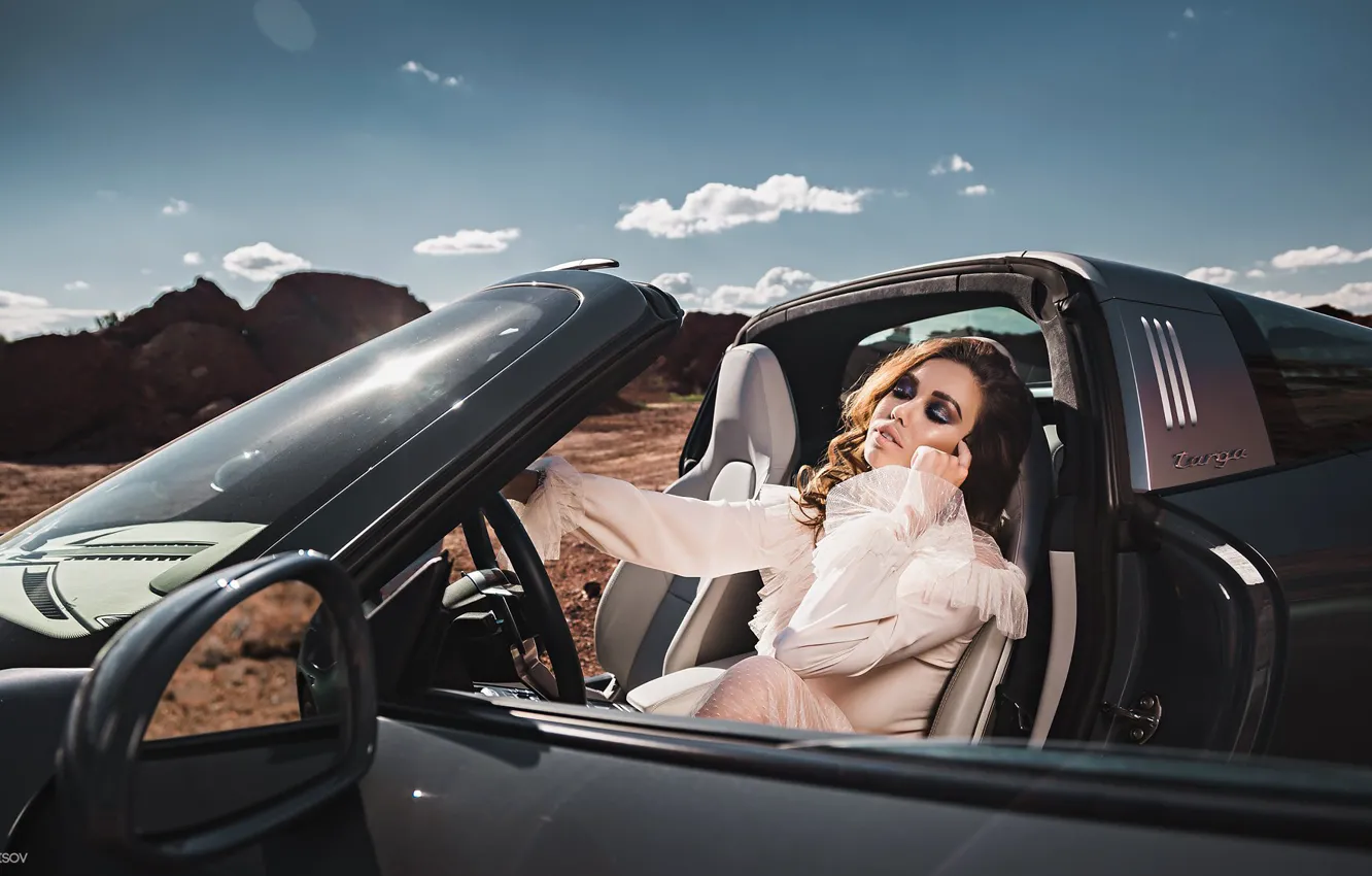 Photo wallpaper machine, auto, model, Porsche, Anton Kharisov, Sasha Versailles