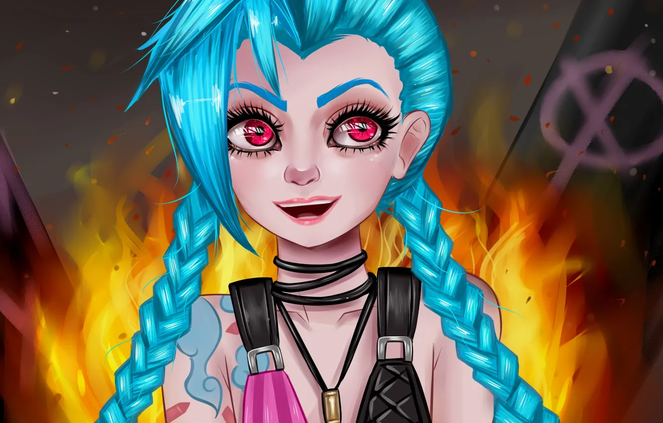 Photo wallpaper art, League of Legends, Jinx, Jinx