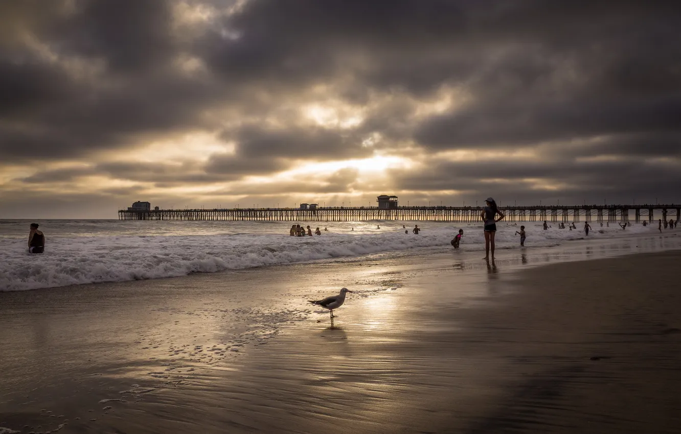 Photo wallpaper landscape, san diego, Oside Pier