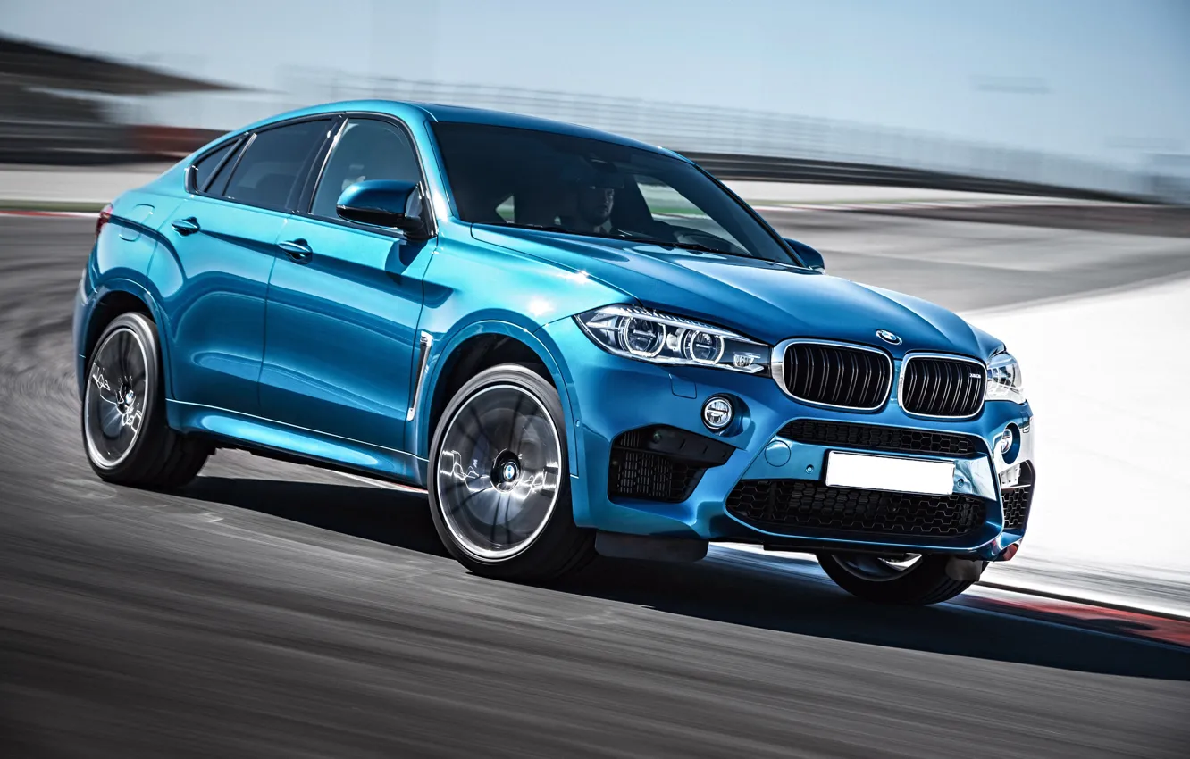 Photo wallpaper BMW, cyan, crossover, X6 M