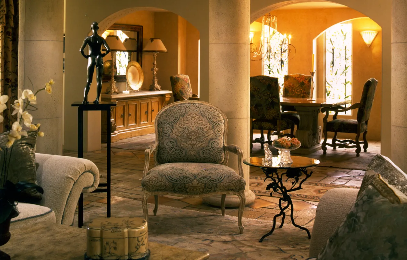 Photo wallpaper design, style, Villa, home, interior, living room