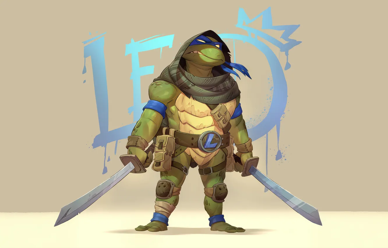 Photo wallpaper TMNT, Leonardo, Teenage Mutant Ninja Turtles