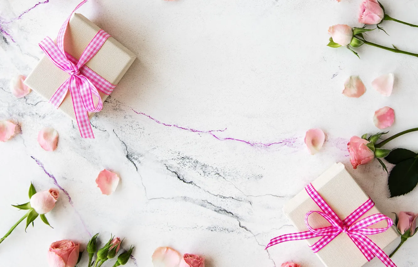 Photo wallpaper gift, roses, petals, composition, Olena Rudo