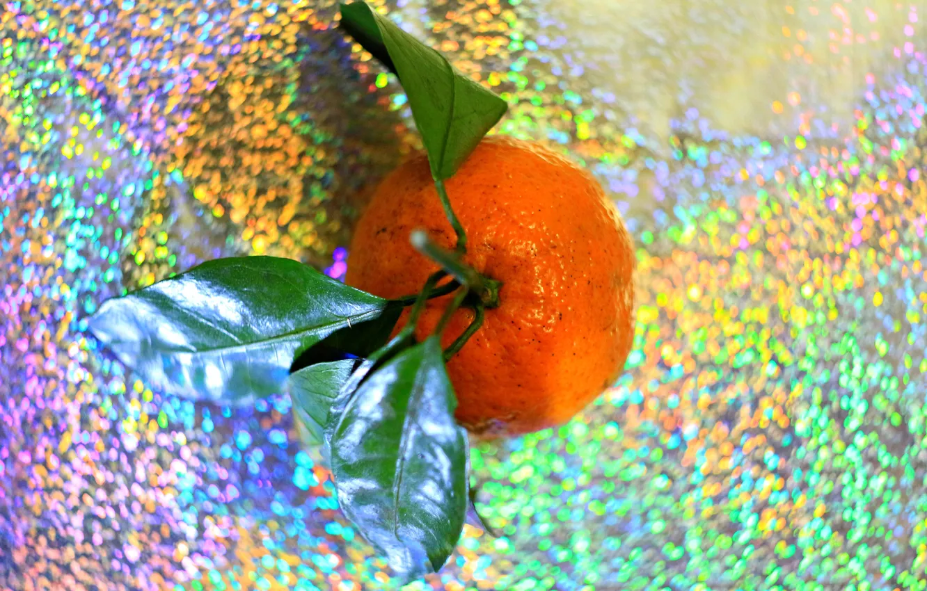 Photo wallpaper orange, new year, bokeh, Mandarin