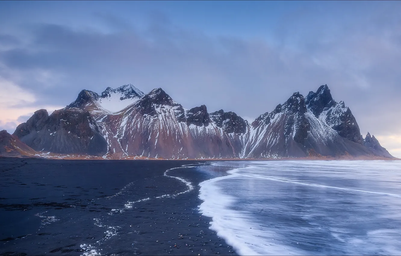 Photo wallpaper sea, beach, landscape, mountains, nature, view, beauty, beach