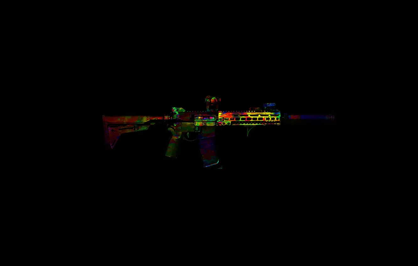Photo wallpaper color, weapons, assault rifle