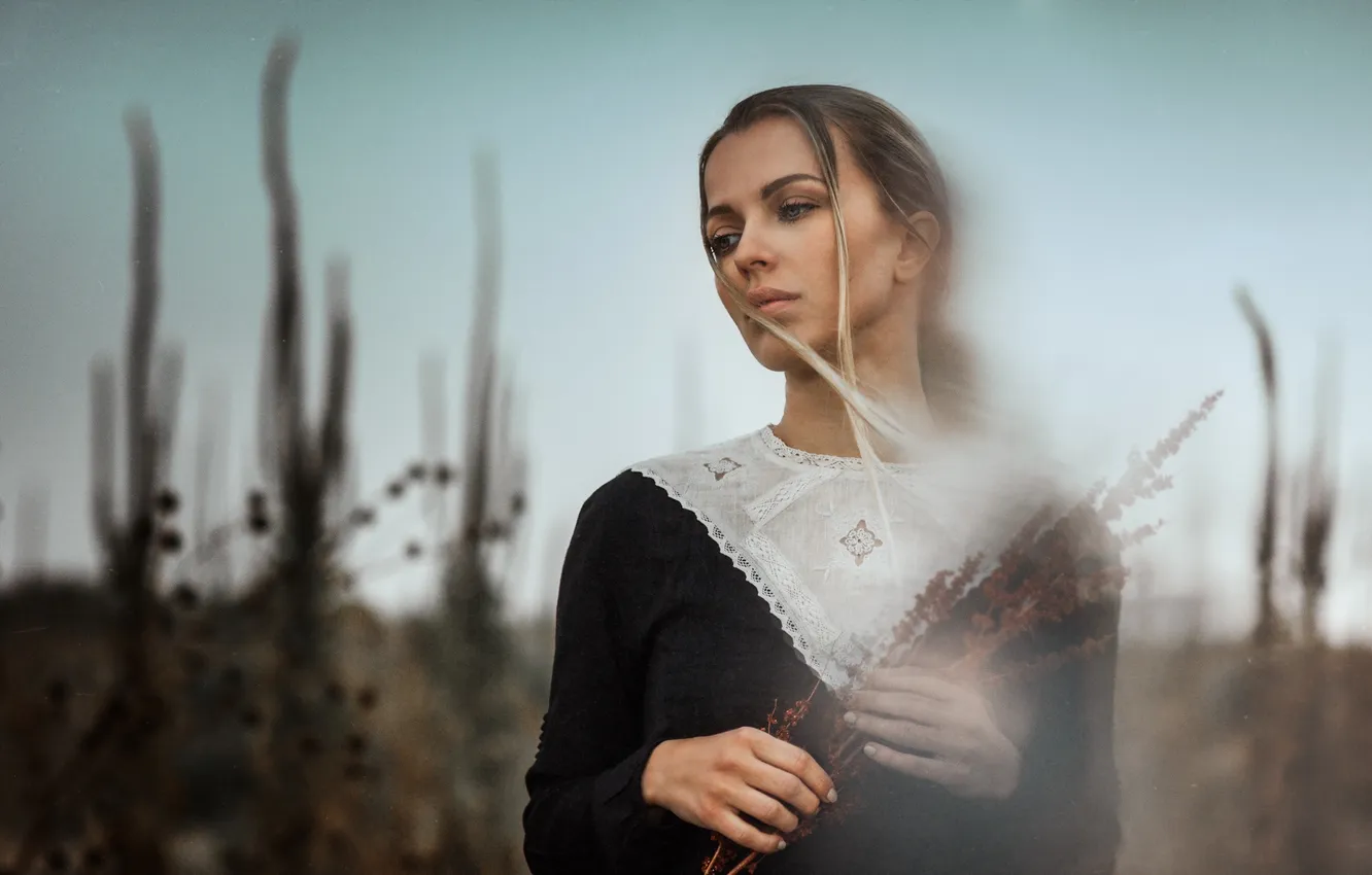 Photo wallpaper girl, pose, background