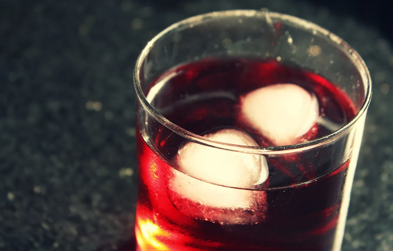 Photo wallpaper ice, glass, table, drink