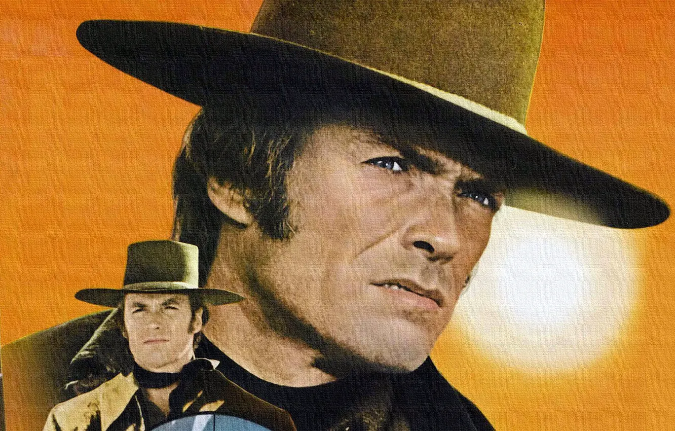 Photo wallpaper texture, canvas, Western, Clint Eastwood, wild West, Joe Kidd