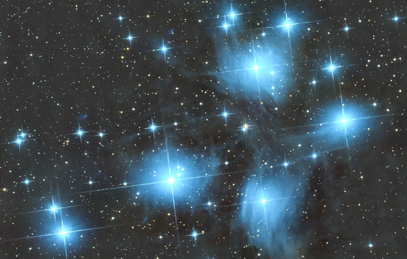Photo wallpaper space, stars, M45, Pleiades