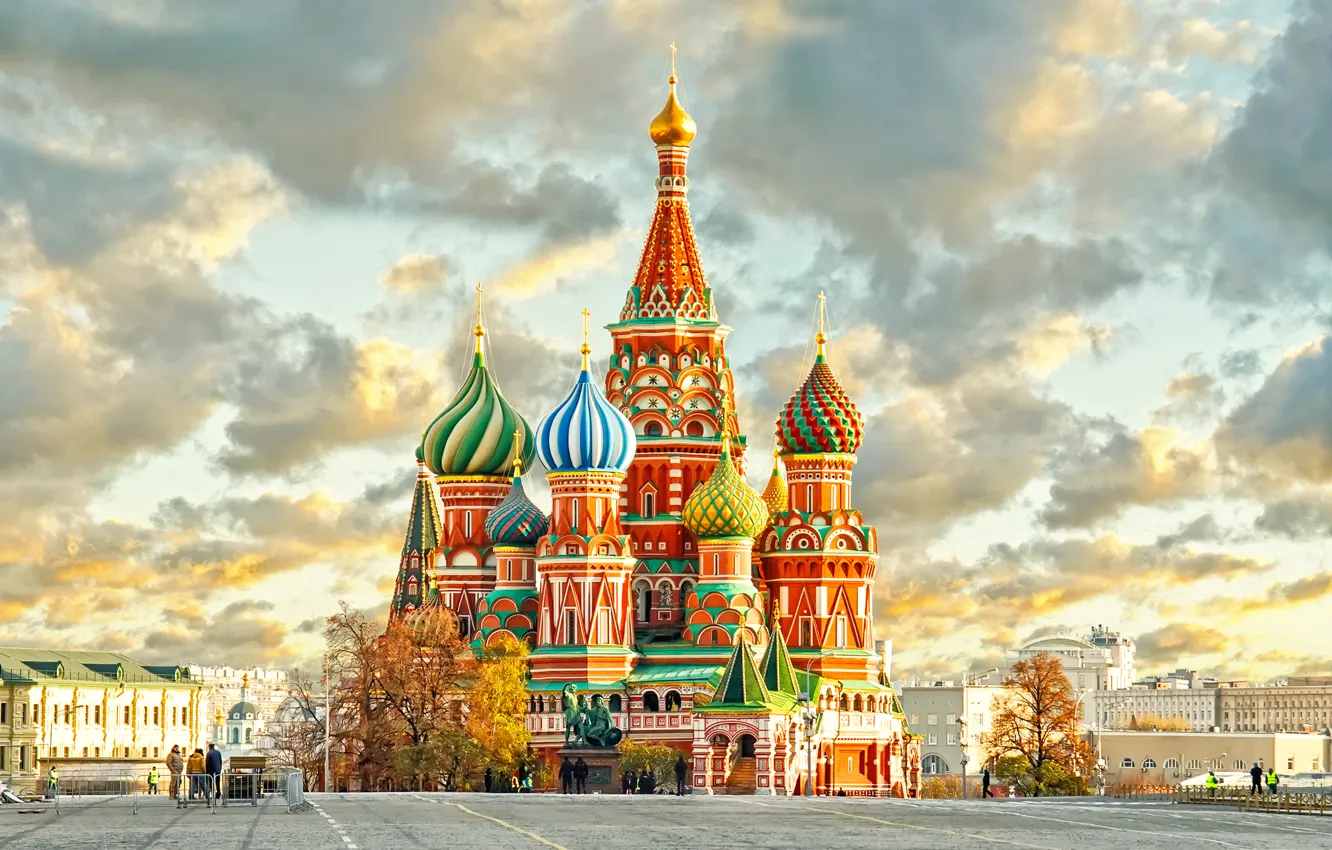 Photo wallpaper city, Moscow, The Kremlin, St. Basil's Cathedral, Russia, Russia, Moscow, Kremlin