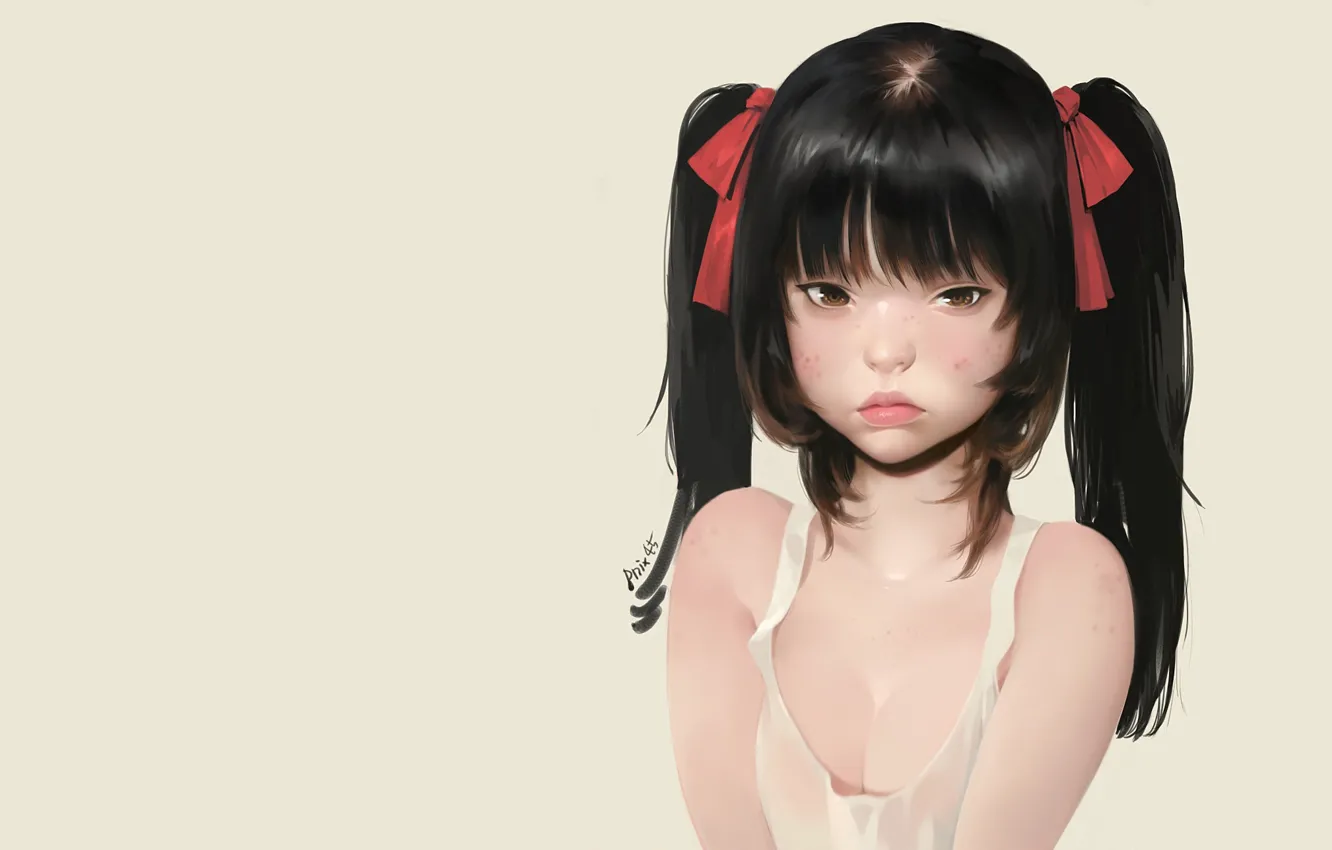 Photo wallpaper girl, anime, art, Taejune Kim, Girl with acne, kaprizka, squabbles