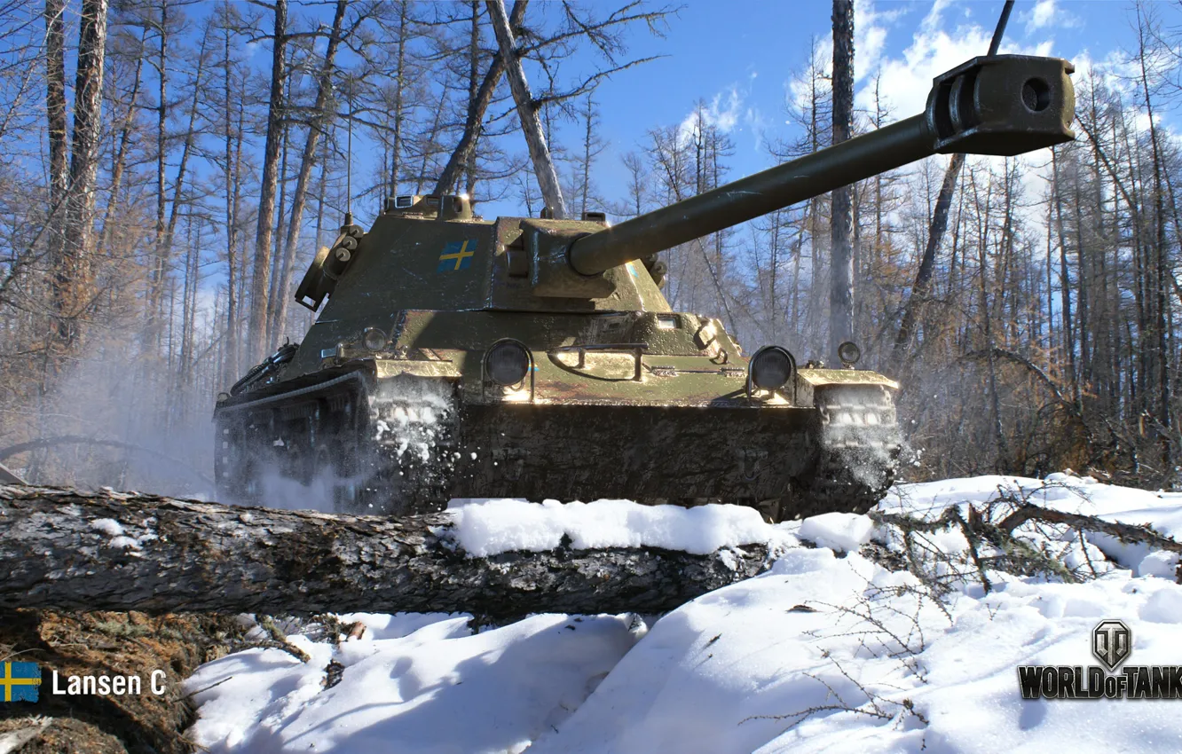 Photo wallpaper WoT, World of Tanks, Wargaming, Lansen C, winter art